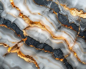 Grey and Metallic Gold Marble Background
