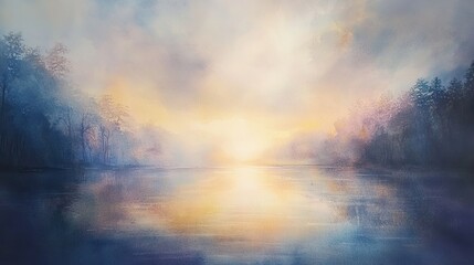 Fototapeta premium Soft Watercolor Landscape Background