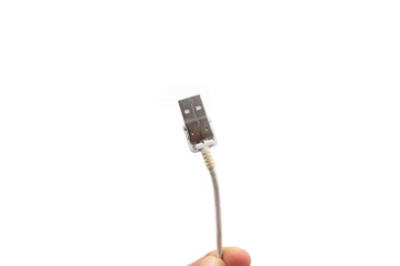 usb cable with bare head, isolated on white background