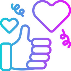 Obraz premium Like Love Gradient Icon Design Vector