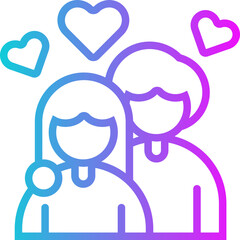 Romantic Love Gradient Icon Design Vector