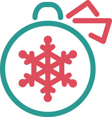 Obraz premium クリスマス オーナメント アイコン ピクトグラム あしらい 飾り シンプル かわいい 線画 イラスト