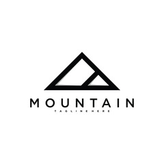 Simple modern mountain adventure logo design template. Premium Vector