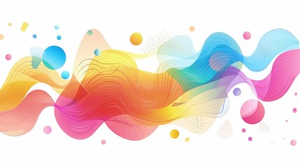 Fototapeta premium Abstract colorful wave design with circles and fluid shapes for graphic resources.
