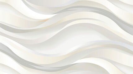 Fototapeta premium A smooth, abstract wave pattern in soft white and gray tones.