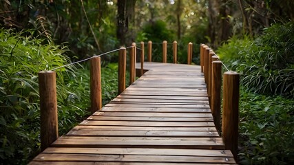 Obraz premium wooden bridge in the forest