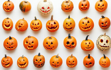 Obraz premium Halloween jack o' lantern pumpkins