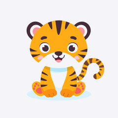 Tiger Cute Small Cartoon Baby Animal Character

