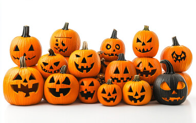 Obraz premium Halloween jack o' lantern pumpkins