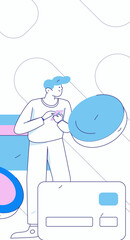 Online shopping payment security character flat vector concept operation hand drawn illustration
