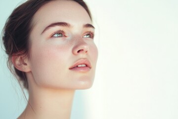 Beautiful woman with clear face skin 