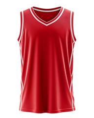Red Basketball Jersey with White Trims