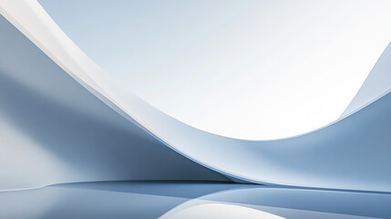 Minimalist stage background with blue sky and curved shape