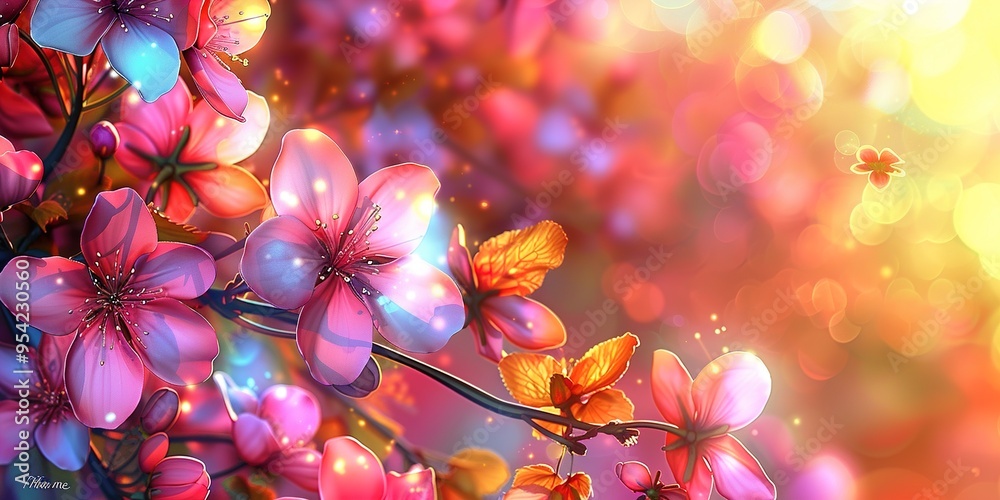 Wall mural spring flower background