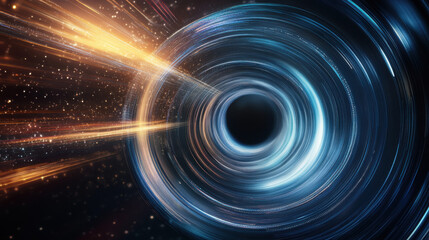 Obraz premium Abstract Black Hole with Light Streaks and Sparkles