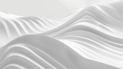 Obraz premium A smooth, flowing white abstract landscape with gentle waves and curves.