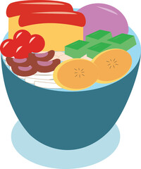 A vector art of a Filipino dessert, the Halo-halo.