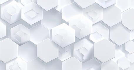 Fototapeta premium A pattern of white hexagonal shapes creating a modern, minimalist design.