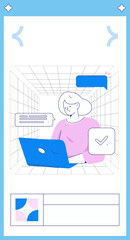 Communicate with consultants flat vector character concept operation hand drawn illustration
