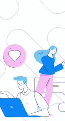 Communicate with consultants flat vector character concept operation hand drawn illustration
