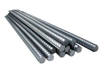 Reinforcement steel bar Steel building armature 3d illustration Isolated on transparent or white background