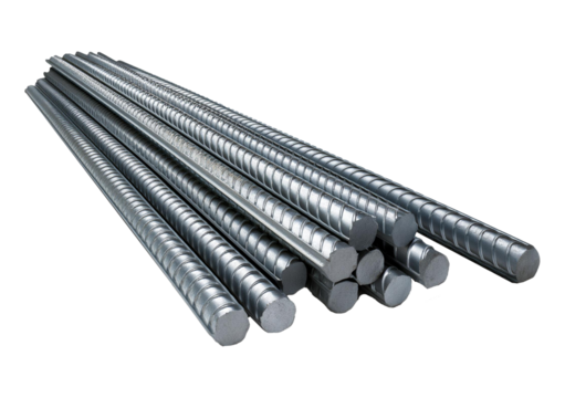 Reinforcement steel bar Steel building armature 3d illustration Isolated on transparent or white background