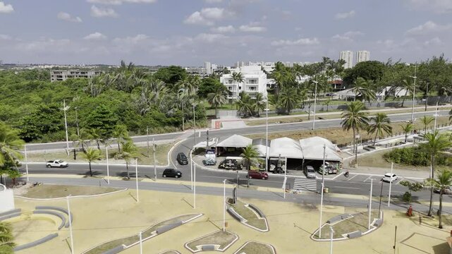 Drone flies over Parquinho da Litor&acirc;nea in Sao Luis, Maranh&atilde;o, Brazil