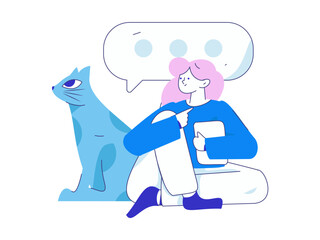 Communicate with consultants flat vector character concept operation hand drawn illustration
