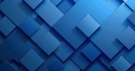 A textured blue background featuring overlapping geometric shapes.