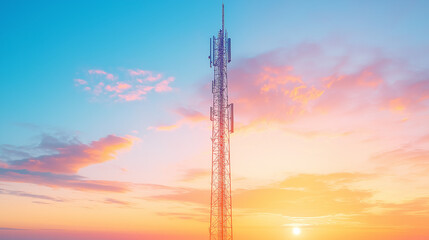 Obraz premium Signal Tower Against a sunset
