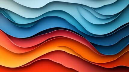 Obraz premium Abstract Wavy Pattern with Blue and Orange Hues