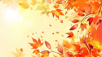 Stunning Autumn Orange Leaves Illustration Background: A Warm and Vibrant Visual. Showcasing the Beauty of Seasonal Change.