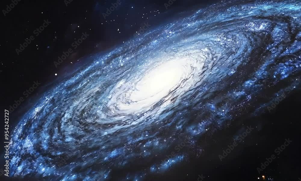 Wall mural a brilliantly illuminated spiral galaxy captured in the vastness of deep space.