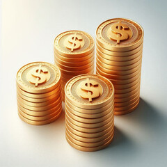 Free  Money vector money photo Gold coins and banknotes 3d cartoon style icon black Friday 
