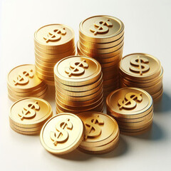 Free  Money vector money photo Gold coins and banknotes 3d cartoon style icon black Friday 
