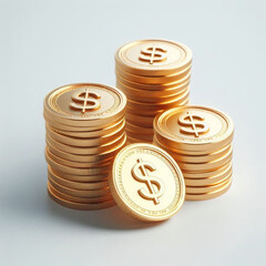 Free  Money vector money photo Gold coins and banknotes 3d cartoon style icon black Friday 
