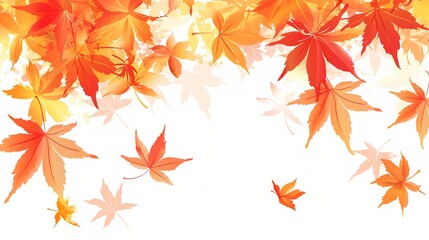 Stunning Autumn Orange Leaves Illustration Background: A Warm and Vibrant Visual. Showcasing the Beauty of Seasonal Change.