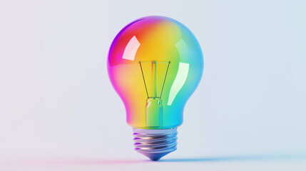 Multicolored light bulb on a white background