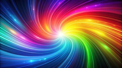 Obraz premium Abstract background with swirling lines of rainbow-colored light, rainbow, light, swirl, abstract, background, colorful, vibrant