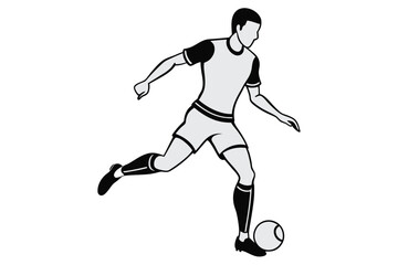 Dynamic Football Player Silhouette Vector: Capturing Action and Athleticism