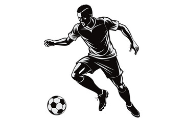 Dynamic Football Player Silhouette Vector: Capturing Action and Athleticism