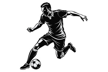 Dynamic Football Player Silhouette Vector: Capturing Action and Athleticism