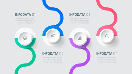 Business infographic template with circle label 4 Options Can be used for presentation