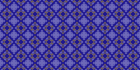 Cross Stitch. Ethnic patterns seamless. Design for Clothing, fabric, batik, Knitwear, Embroidery, Ikkat, Geometric Pixel pattern. Traditional Design seamless background for print on fabric. Vector art