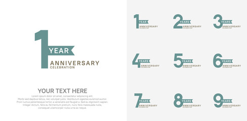 anniversary set, green and black color with ribbon for celebration event