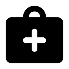First Aid Kit Icon in Glyph Style Suitable for Web, Apps, Presentation, or Printable Meanings