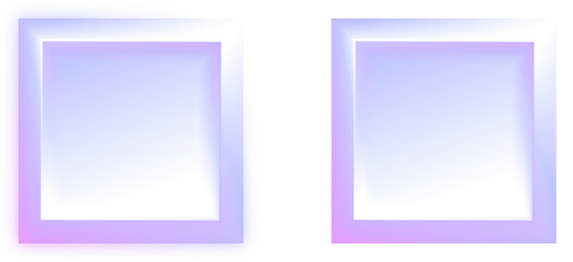 Vibrant holographic gradient squares with soft glow effect, isolated png element for modern design