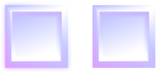 Vibrant holographic gradient squares with soft glow effect, isolated png element for modern design