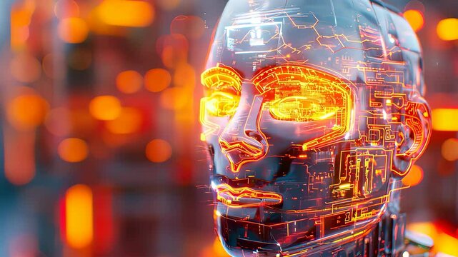 Glowing crystal human artificial intelligence autonomous agent, Futuristic holographic shiny illuminated AI robot bot computing transformer concept