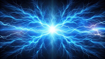 Blue electric energy discharging in futuristic background, blue, electric, energy, discharge, futuristic, background